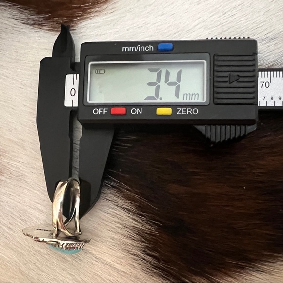 ❤️ Kingman Turquoise Statement Sterling Navajo Style Feather Leaf Ring Sz 7.5 - Picture 12 of 16